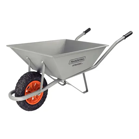 Carriola Reforçada Forte 65 Litros Pneu Maciço Tramontina Cor Cinza
