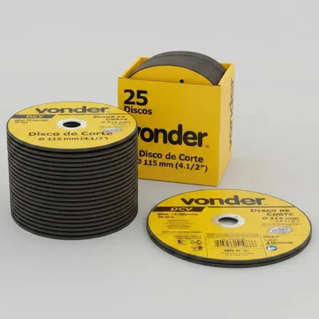Discos De Corte Fino Inox 4.1/2 X 1,0 Esmerilhadeira 25 Pçs DCV Vonder