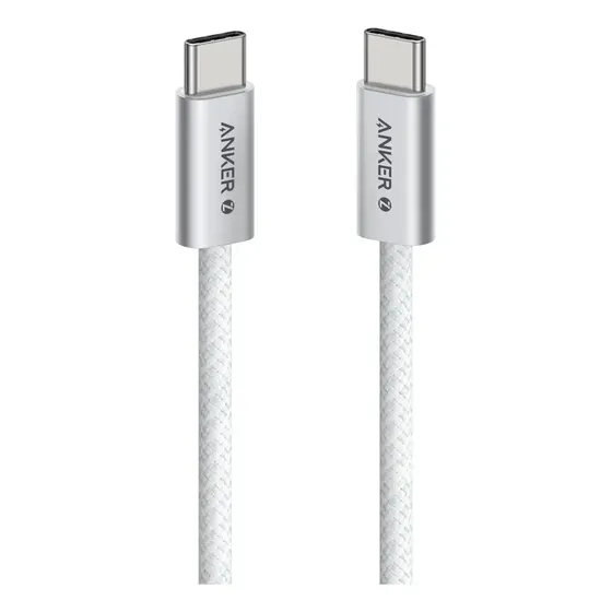 Cabo USB-C para Tipo C Anker 240W Carregamento Rápido 1m, PD3.1 Trançado Resistente Sujeira, para iPhone, MacBook,iPad, Samsung Galaxy, Motorola, Xiaom, Dell, Lenovo, HP, Asus, Notebook Cor Cinza