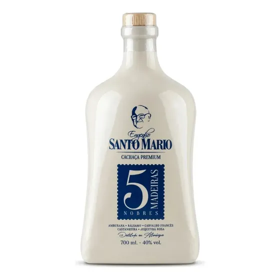 Cachaça Premium 5 Madeiras Louça Bege 700ml - Santo Mário
