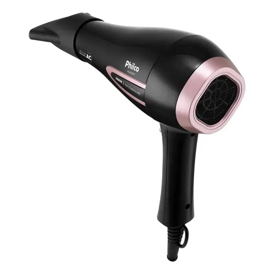 Secador De Cabelos Philco Psa3250 Íons Tourmaline 2100w Cor Preto