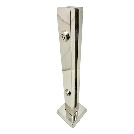 Coluna Torre Aço Inox 40cm 2 Furos Polida para guarda corpo