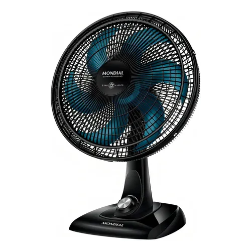 Ventilador De Mesa Mondial Vsp-40-ap Super Turbo Com 6 Pás Azul Petróleo Estrutura Preto 40cm De Diâmetro 40 Cm 220v Plástico