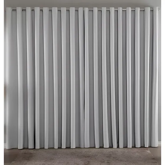 Cortina Blackout Em Tecido 3,00x2,80 Corta Luz Cor Gelo
