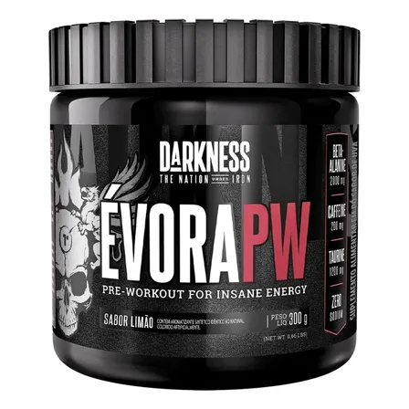Evora Pré-Treino Limão 300g Darkness - Força, Concentração e Energia Sustentada para Treinos de Alto Nível