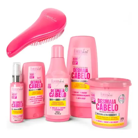 Kit Desmaia Cabelo Completo Forever Liss E Escova P/ Cabelo