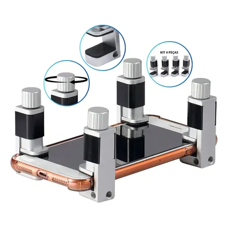 Kit 4 Grampo Presilha Pregador Alumínio Fixação Tela Celular