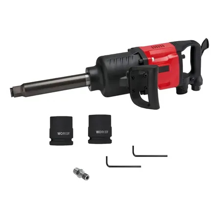 Chave De Impacto Pneumática Worker 1'' 3100nm Reta Com Reversão
