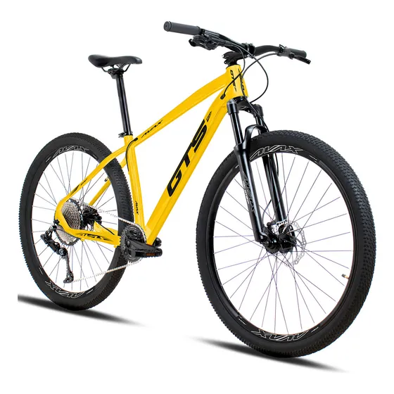 Bicicleta Aro 29 Gts Feel Avax 12v Freio A Disco Hidráulico Cor Amarelo Tamanho Do Quadro 19
