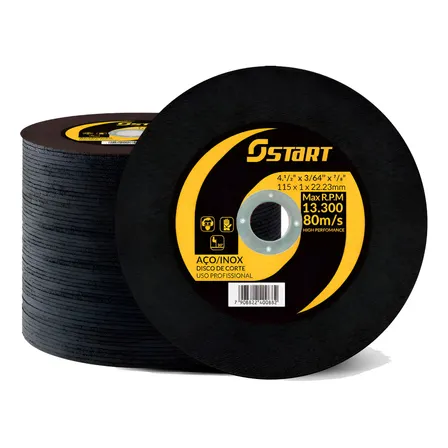 Disco Corte Fino Inox 4.1/2 X 1,0 Para Esmerilhadeira 100 Peças Start Preto