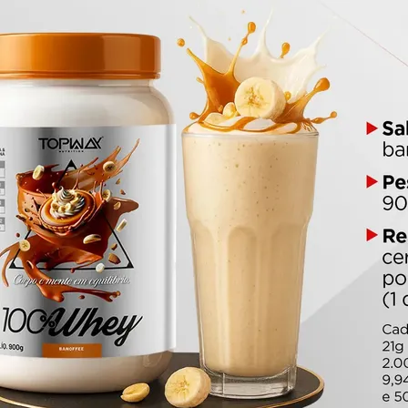 Whey Protein Sabor Banoffee 900g TopWay Nutrition