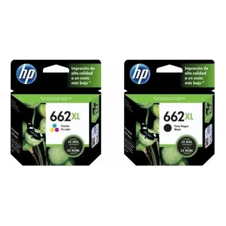 Cartucho De Tinta Hp 662xl Cor [tricolor, Preto] 2 Unidades