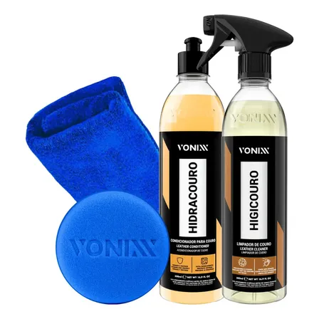 Kit Limpeza e Hidratação de Couro Vonixx com Acessórios Completo