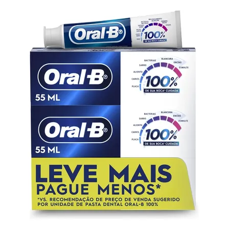 Pasta De Dente Oral-b 100% 55 Ml 2 Unidades