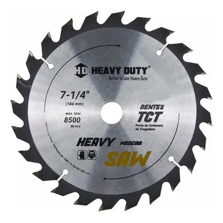 Disco Serra Circular 184mm - 7.1/4" 36 Dentes Vídea Para Madeira Heavy Duty