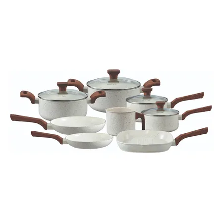 Conjunto De 8 Panelas Pratic Cook Marmol Indução Mimo Style Cor Branco