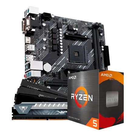 Kit Ryzen 5 5500 Placa Mãe A520m Ddr4 Ram 16gb 3200mhz Preto