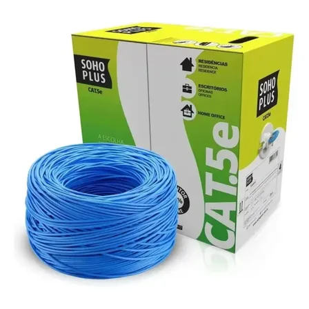 Caixa Cabo De Rede Soho Plus Furukawa 305 M Cat5e 100% Cobre Cor Azul