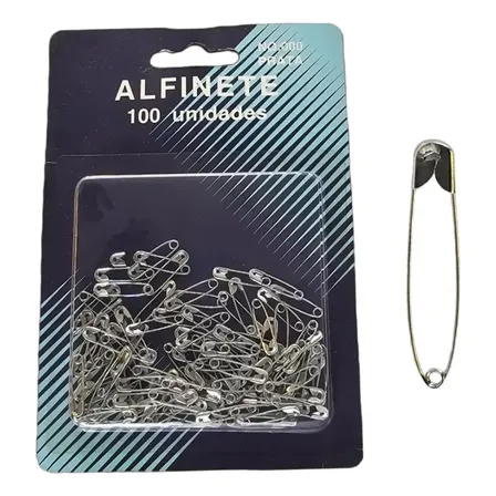 Alfinete Seguranca 000 Niquelado Organizador 1,6 Cm C/ 100un Cor N°000 Niquelado