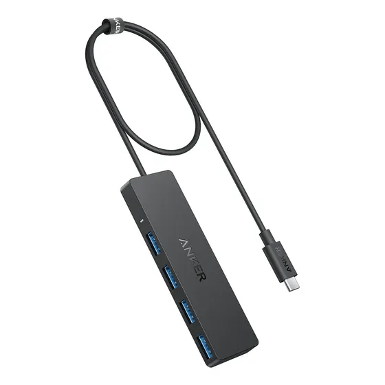 Hub USB C Anker, Hub USB 3.0 de 4 portas com transferência de dados de 5 Gbps, cabo estendido de 60 cm [carregamento não suportado], divisor USB C para MacBook tipo C, Mac Pro, iMac