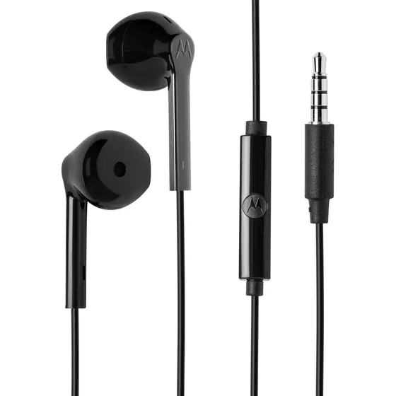 Fone Ouvido Com Microfone Motorola Moto E22 G52 G60 Cor Preto