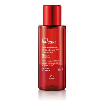 Óleo Corporal Bifásico Natura Tododia Tâmara E Canela 120ml Tâmaras E Canela