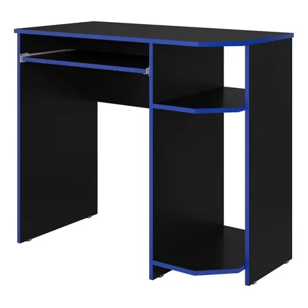 Escrivaninha Mesa Para Computador Gamer Teclado Cpu Cor Preto Azul