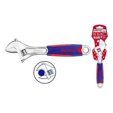 Chave Inglesa Ajustável Industrial Cr-v De 6 Pol. 150 Mm Emtop Azul