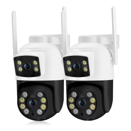 Kit 2 Câmera Segurança Ip A28 Prova D'agua Lente Dupla App Icsee G.Eye