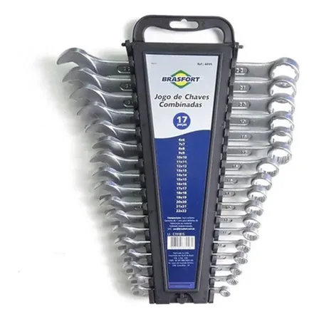 Chave Combinada 6mm A 22mm Com 17 Peças Brasfort Prateado
