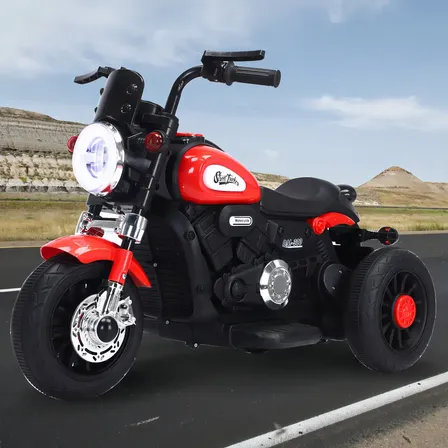 Mini Moto Elétrica BrinqKids Halei 6V Vermelha Com Luzes e Sons
