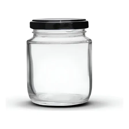 Potes De Vidro Belém 240ml Com Tampas Metálicas E Lacres Cor Preto 24