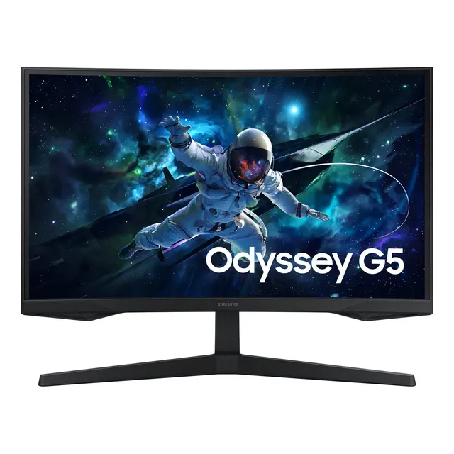 Monitor Curvo Para Jogadores Samsung 27 G55c Odyssey G5 Qhd 165 Hz, Cor Preto Black