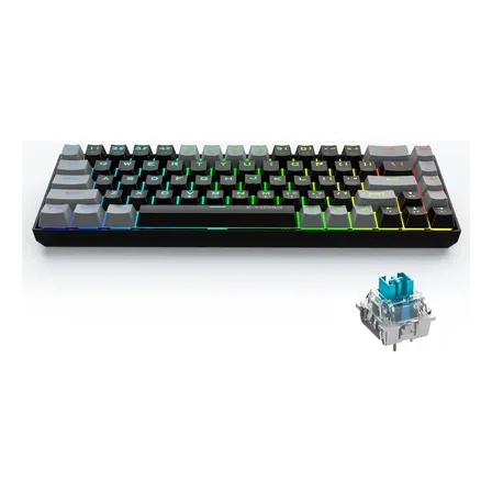 Teclado mecânico 60% Rgb Teclado profissional para jogos preto-azul Switch Idioma do teclado inglês EUA