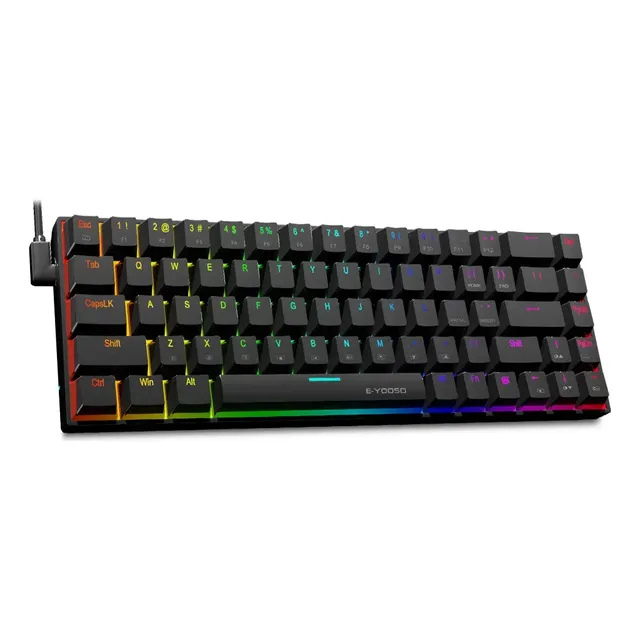 Teclado mecânico 60% Rgb, teclado profissional para jogos, preto-marrom, teclado, idioma: inglês, EUA