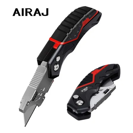 Estilete Metal 60mm Airaj Dobrável Profissional Aço Forte