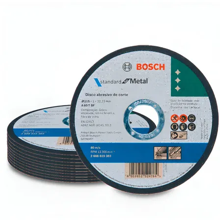 Disco De Corte Metalinox Std 115x10mm Esmerilhadeira 10 Pçs Bosch
