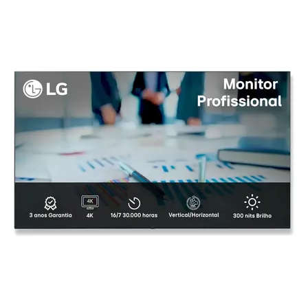 Monitor Profissional LG 75 4k Ultra Hd 75ul3j Brilho 330 Nits Operação 16/7 Garantia 3 Anos
