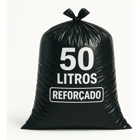 Saco De Lixo 50 Litros Preto Reforçado Resistente Embalar
