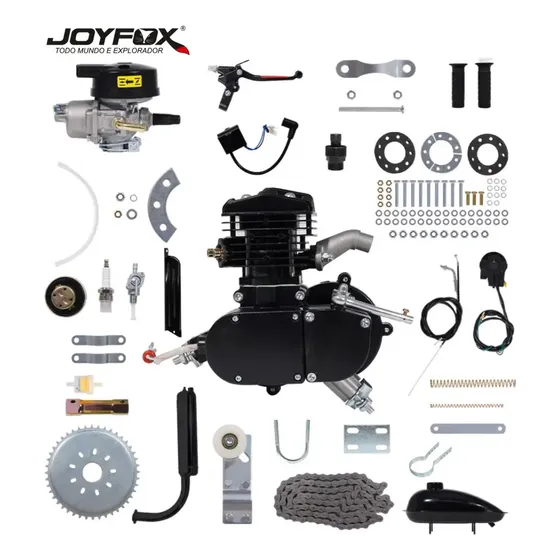 Joyfox Kit Completo Motor Bicicleta Motorizada Gasolina 80cc 2 Tempos Cor Preto