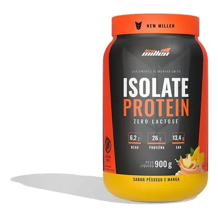 Isolate Protein Zero Lactose New Millen 900g Sabor Pêssego E Manga