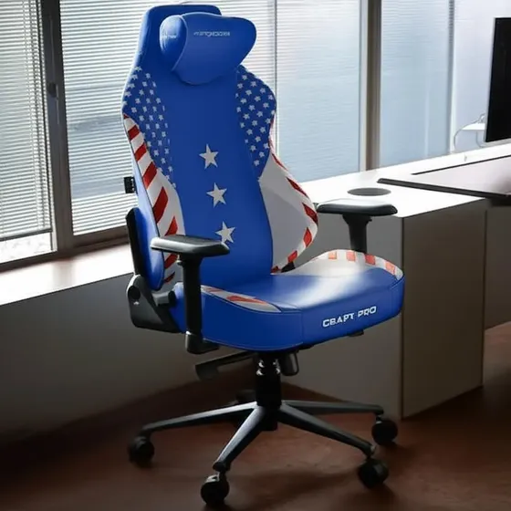 Cadeira Dxracer Craft American Edition - Cra-pr009-bw-h1 Cor Azul