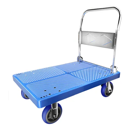 Carrinho Plataforma De Carga 4 Rodas Com Rolamento Dobrável Reforçado 300kg Boden Cor Azul