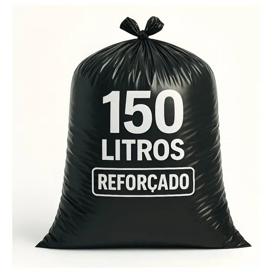 Sacos De Lixo 150 Litros Reforçado Resistente Uso Pesado Embalar Kit 5 Unidades