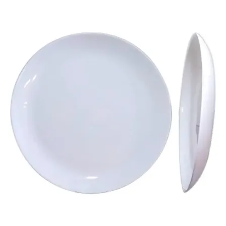 Kit 20 Pratos Vidro Opal Redondo Restaurante Peso Certo 27cm