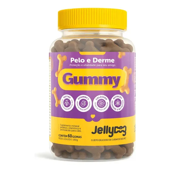 Gummy Dermatológico Diminui Coceira Lambeduras Queda De Pelo