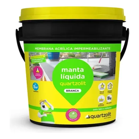 Quartzolit Manta Líquida Branca 1 8 K G P/ Lajes E Telhas. Acabamento Fosco Cor Branco