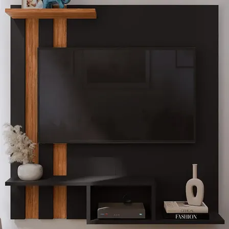 Estante Para Tv Gkmoveis 32 Industrial 90cm Mdf/mdp Cor Preto