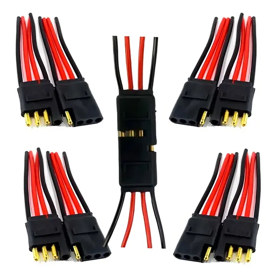 Plug Tomada Conector Soquete 4 Vias Fio 4mm Com 5 Unidades