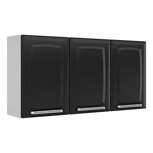 Armário De Cozinha Aéreo Itatiaia Ip3-105 Luce 3 Portas Preto Branco/preto